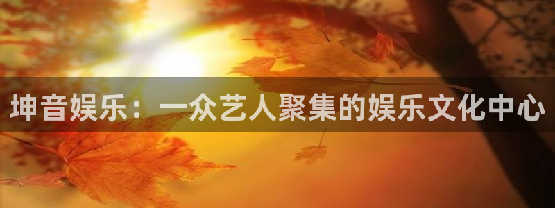 2元彩票3代理：坤音娱乐：一众艺人聚集的娱乐文化中心